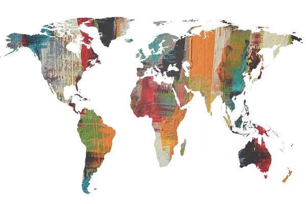 Globes: Painted World Map II by Irena Orlov