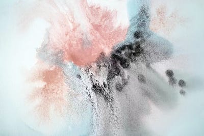 Pink Blue Brown Grey Watercolor Abstract Splash I by Irena Orlov framed wall art
