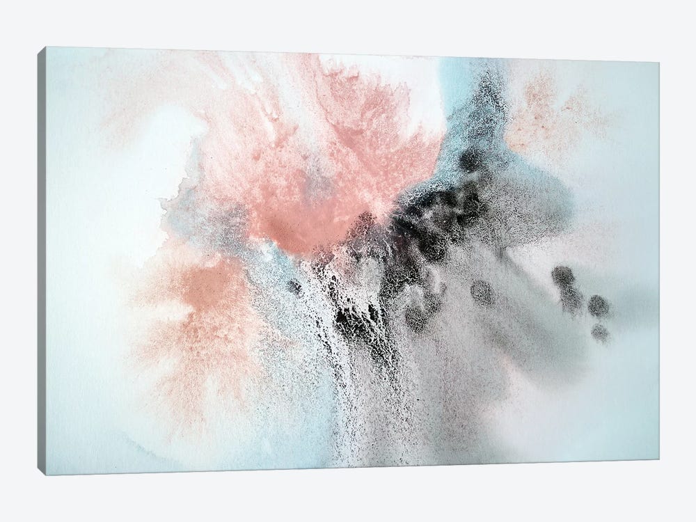 Pink Blue Brown Grey Watercolor Abstract Splash I by Irena Orlov 1-piece Canvas Art Print