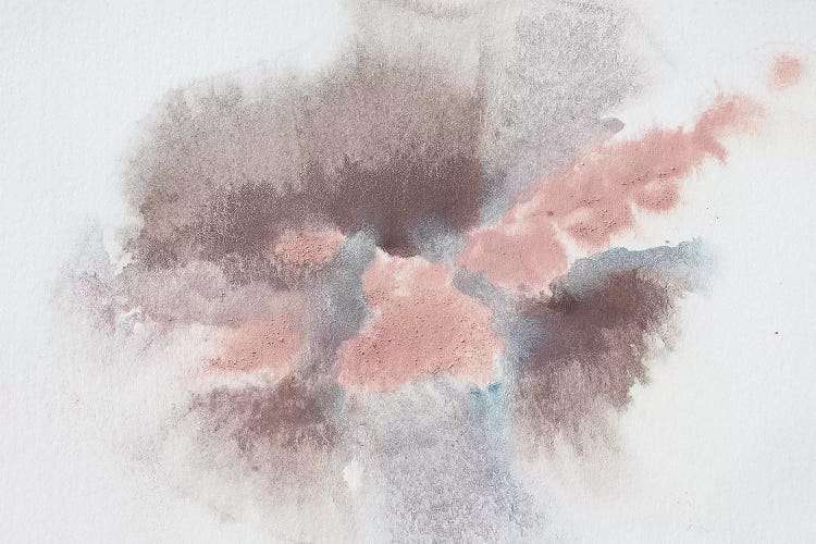 Pink Blue Brown Grey Watercolor Abstract Splash III