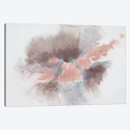 Pink Blue Brown Grey Watercolor Abstract Splash III Canvas Print #ORL378} by Irena Orlov Canvas Art