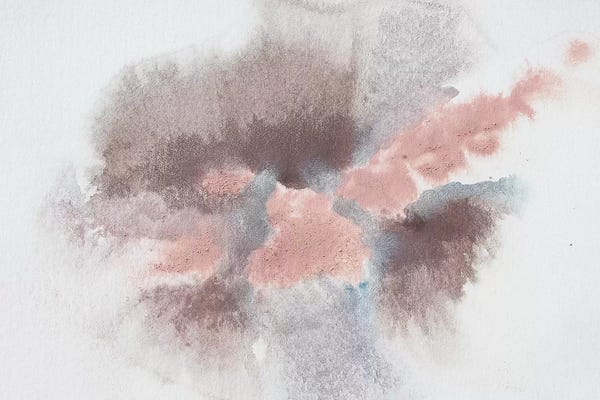 Irena Orlov: Pink Blue Brown Grey Watercolor Abstract Splash III by Irena Orlov