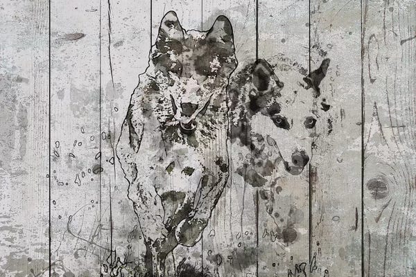 Rustic Winter: Running Wolfs III by Irena Orlov