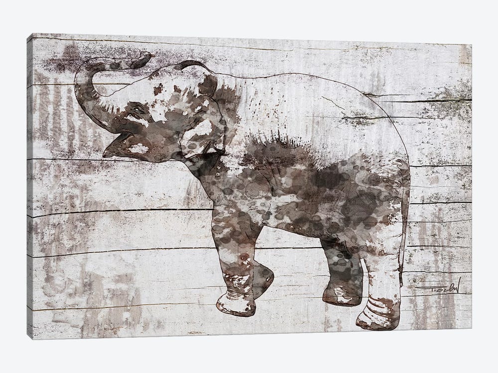 Rustic Elephant II by Irena Orlov 1-piece Canvas Print