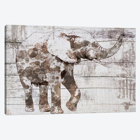 Rustic Elephant III Canvas Print #ORL398} by Irena Orlov Canvas Wall Art