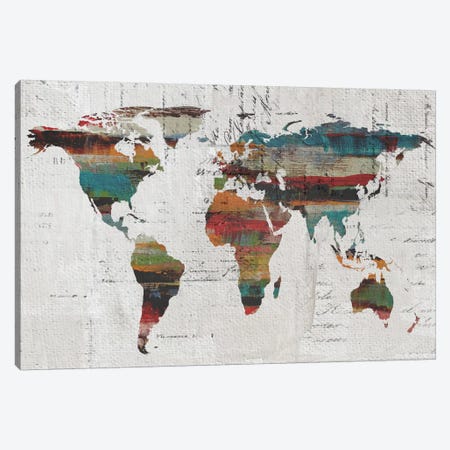 Painted World Map IV Canvas Print #ORL39} by Irena Orlov Canvas Print