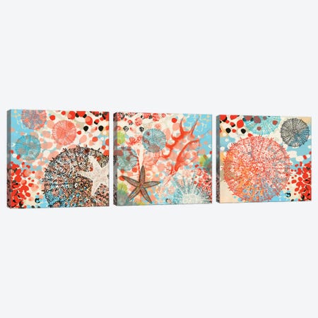 Exotic Sea Life Triptych Canvas Print Set #ORL3HSET001} by Irena Orlov Canvas Wall Art