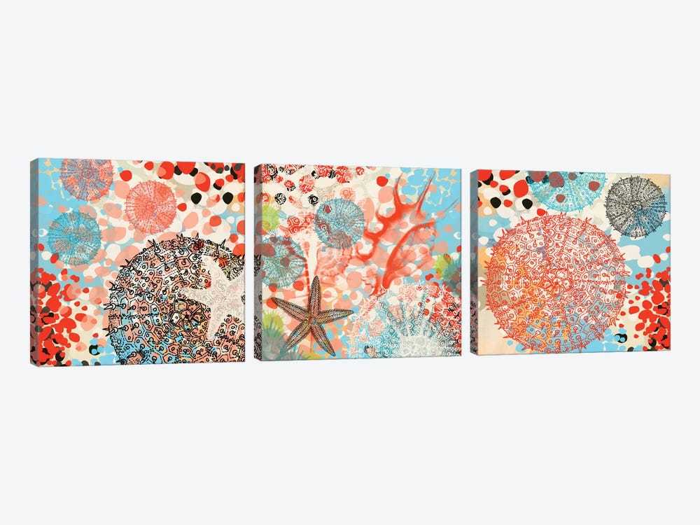 Exotic Sea Life Triptych by Irena Orlov 3-piece Canvas Art