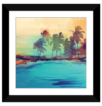 Palm Island I Paper Art Print - Beach Art