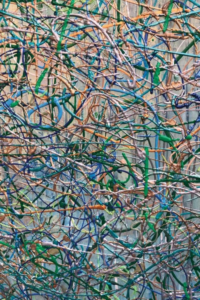 Gold Aqua Jackson Pollock Inspired III by Irena Orlov canvas print