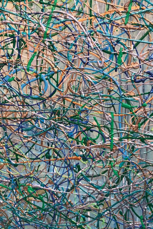 Gold Aqua Jackson Pollock Inspired III by Irena Orlov wall art