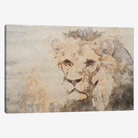 Rustic Lion Canvas Print #ORL528} by Irena Orlov Art Print