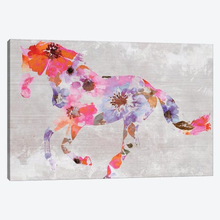 Colorful Floral Horse Painting V Canvas Print #ORL548} by Irena Orlov Canvas Print