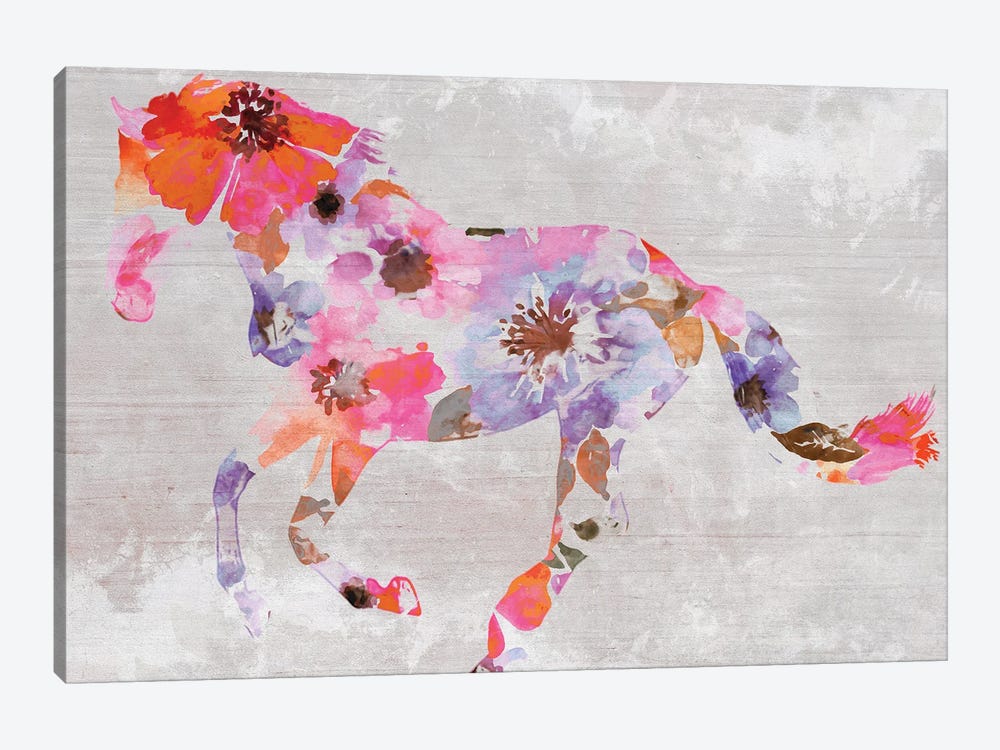 Colorful Floral Horse Painting V by Irena Orlov 1-piece Art Print