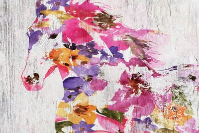 Floral Farm Horse by Irena Orlov framed wall art