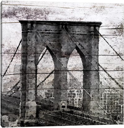 The Brooklyn Bridge As Seen From Manhattan Canvas Art Print - Urban Dorm Room