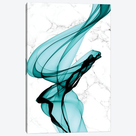 Teal Ribbons I Canvas Print #ORL586} by Irena Orlov Canvas Wall Art