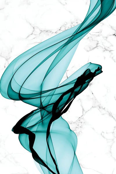 Minimalist Bathroom: Teal Ribbons I by Irena Orlov