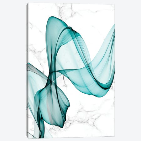 Teal Ribbons III Canvas Print #ORL588} by Irena Orlov Canvas Art Print