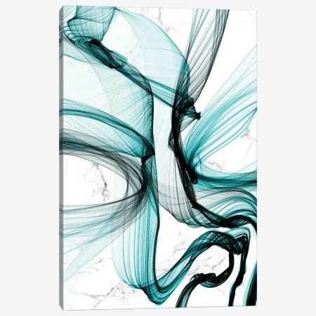 Teal Ribbons VII Canvas Print #ORL592} by Irena Orlov Canvas Wall Art