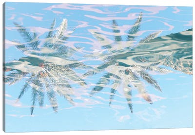 In Harmony With Nature - Palms Reflection VIII Canvas Art Print - Water Art