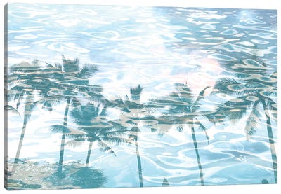In Harmony With Nature - Palms Reflection X Canvas Art Print - Water Art