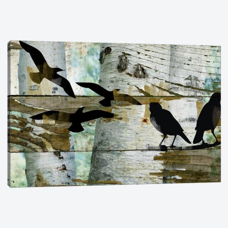 Birds On A Birch II Canvas Print #ORL70} by Irena Orlov Art Print