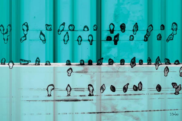 Irena Orlov: Birds On A Wire In Blue by Irena Orlov