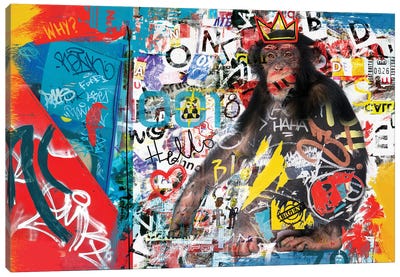 Monkey Street Art Canvas Art Print - Irena Orlov