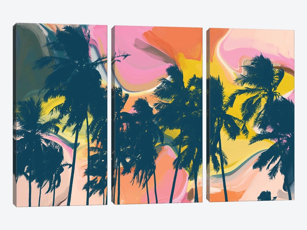 Tropical Palms by Irena Orlov 3-piece Canvas Art Print