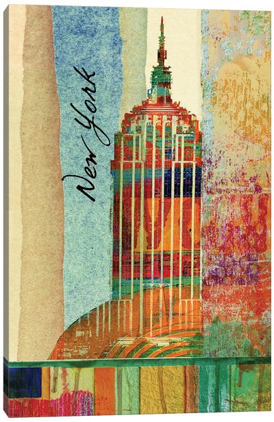 Colorful New York IV Canvas Art Print - Empire State Building