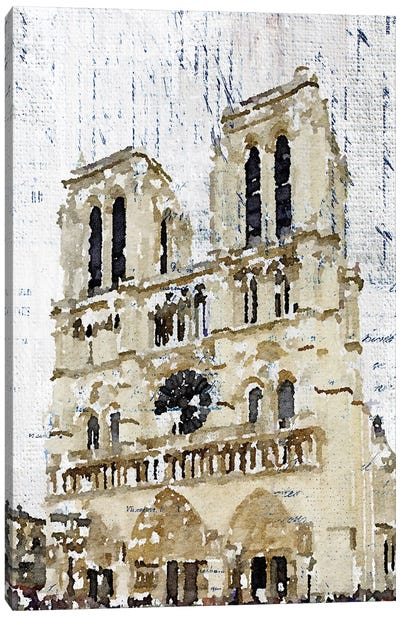 Notre Dame De Paris Canvas Art Print - Famous Places of Worship