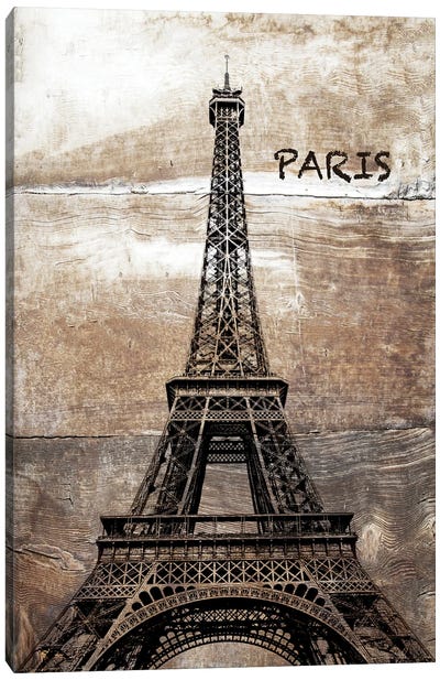 Paris, France I Canvas Art Print - Paris Typography
