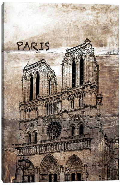 Paris, France II Canvas Art Print - Paris Typography