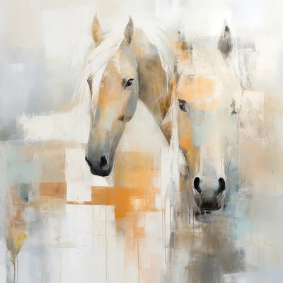 Irena Orlov - Canvas Prints: Graceful Equine In Abstract Hues II by Irena Orlov