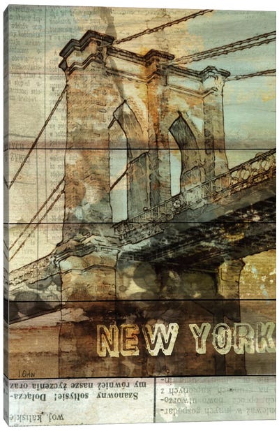 Brooklyn Bridge, New York City, New York Canvas Art Print - Industrial Décor