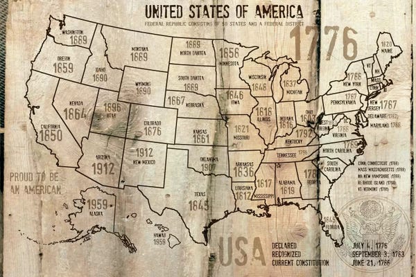 Vintage & Retro: Map Of USA XII by Irena Orlov