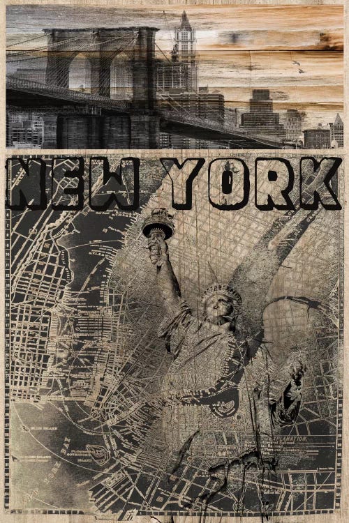 NYC, Old City Map by Irena Orlov canvas print