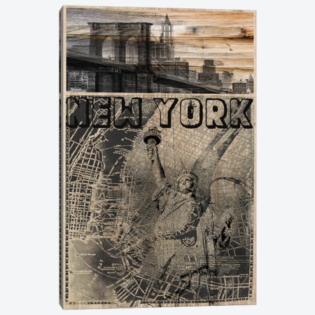 NYC, Old City Map Canvas Print #ORL96} by Irena Orlov Canvas Art