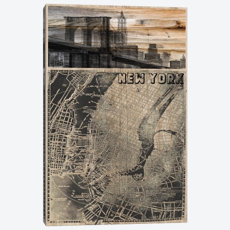 NYC, Old City Map III Canvas Print #ORL97} by Irena Orlov Canvas Art