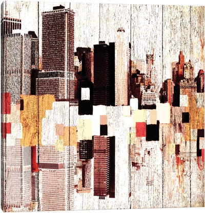 NYC's Colorful Downtown I Canvas Art Print - Industrial Art