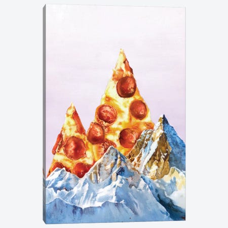 Pizza Files Canvas Print #ORM10} by James Ormiston Canvas Wall Art