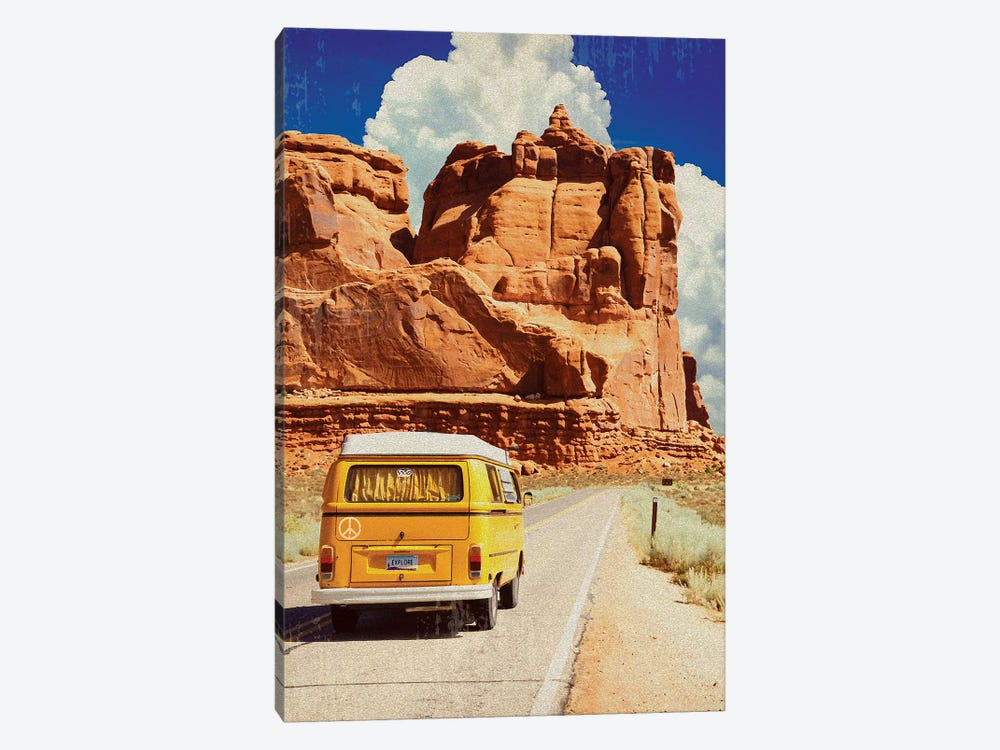 Arizona Crusin by Old Red Truck 1-piece Canvas Print