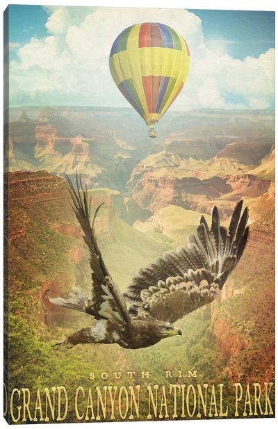 Canyon Rim Canvas Art Print - Hot Air Balloon Art