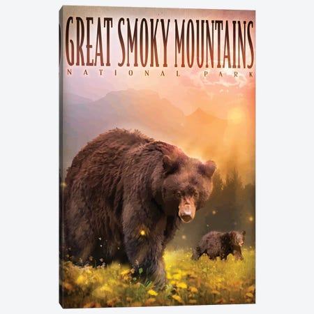 Smokey Mountain Bears Canvas Print #ORT152} by Old Red Truck Canvas Artwork