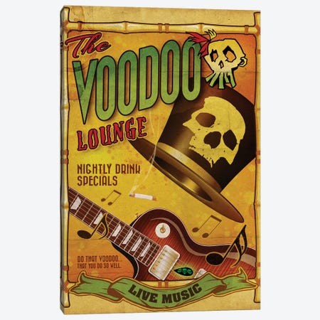 The Voodoo Lounge Canvas Print #ORT157} by Old Red Truck Art Print