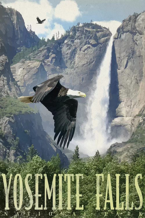 Yosemite Falls by Old Red Truck wall art