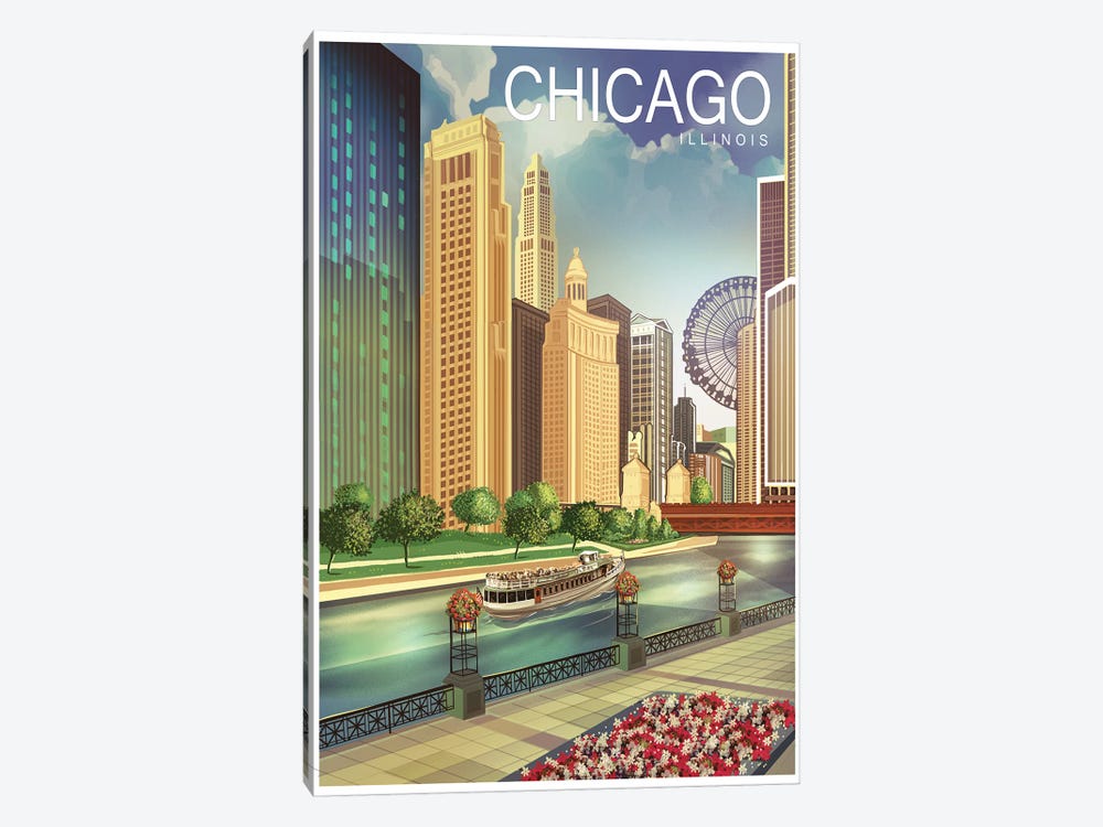 Chicago I by Old Red Truck 1-piece Canvas Art Print