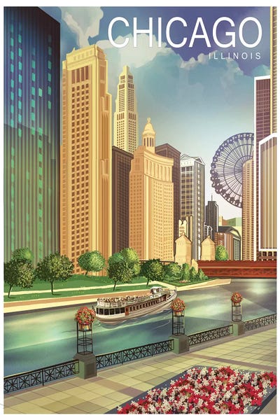 Vintage Travel Posters: Chicago I by Old Red Truck