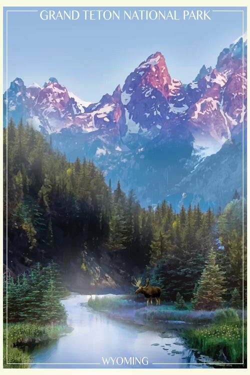 Grand Tetons by Old Red Truck wall art